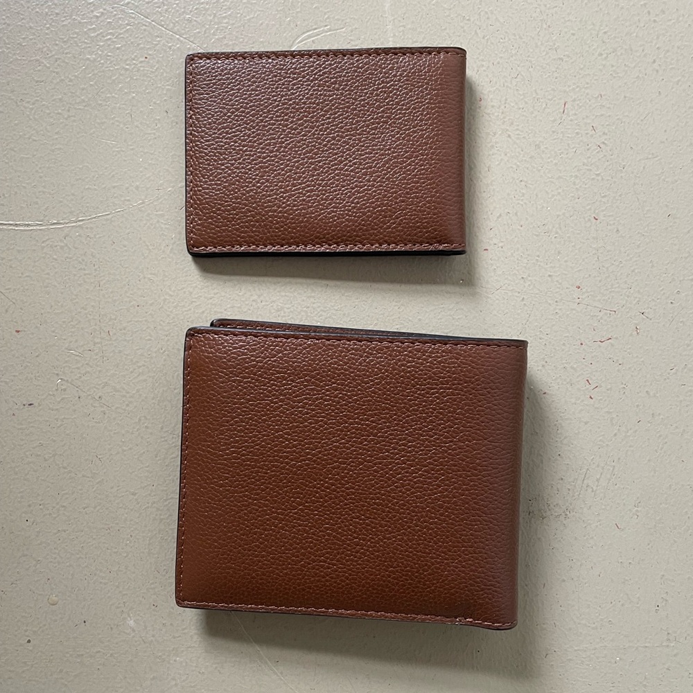 Brown Leather Wallet Set